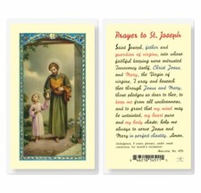 St. Saint Joseph with Prayer to St. Joseph - Laminated Holy Card E24-629 picture