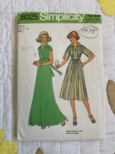 Vintage 1970s 1978 Simplicity 8025 sleeveless collared dress 6-8 petite pattern  picture