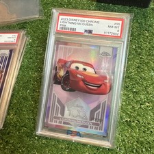 ⚡️PSA 8 Lightning Mcqueen 2023 Topps Chrome Disney 100 Pink 95 Refractor 077/399 picture