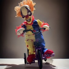Totally Ghoul Animated Creepy Clown Tricycle Halloween Decor 2014 WORKS picture