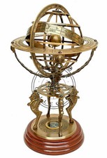 Antique Vintage Globe With Compass18