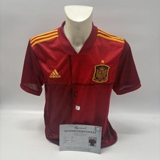 Spain Jersey Raul Signed COA Authentic Autograph Red L picture
