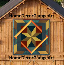 Barn Quilt Art Metal Sign, Box In Box Earth Tone 2, Pennsylvania Dutch Amish picture