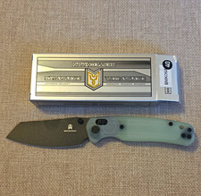 Bestechman Cicada's Wing Green G10 Tanto 10Cr15MoV Plain Liner Clip Manual picture