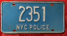 1970s 80s New York City Police License Plate NYPD picture