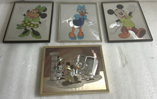 4 Vintage 1985 Disney Dufex Foil Prints Mickey Minnie Framed 8x10 Wall Art picture