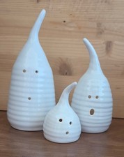 Mollie Jenkins Pottery Ceramic Ghost 3 pc-Handmade Halloween Luminaries MJP,414 picture