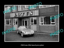 OLD POSTCARD SIZE PHOTO OF LOTUS ELITE CAR 1960 LAUNCH PRESS PHOTO picture