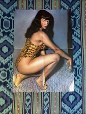 Betty Page Poster 1996 16.5”x 23.5” Unfolded Leopard Bathing Suit picture