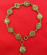 Vintage MARY ROSES FLOWERS Bracelet REIMS CATHEDRAL Catholic Bracelet Small 6.5