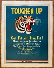 TOUGHEN UP GET FIT AND STAY FIT 1942 WWII POSTER On Linen Tiger 18x24” picture