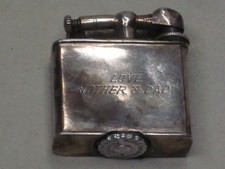 antique Silver Mexico engraved Service Lighter Lift Arm Art Deco picture