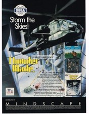 1989 Mindscape Thunder Blade Computer Video Game Helicopter Vintage Print Ad picture