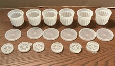 Tupperware Jel-ette Vintage Jello Individual Cup Mini Molds (Set of 6) White picture