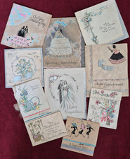 Vintage 1930's - 40's Wedding Bridal Shower Gift Cards Lot of 10 picture