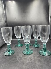 Vintage 1950's-60's Bryce Ringmont (Cerulean Blue) Cordial Stemware Set Of 6 picture