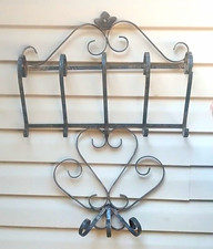 Vintage Wrought Iron/Cast Iron Wall Piece Hand Welded Heavy And Nice. picture
