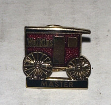 JR Watkins Red & Gold Wagon Master Award Promotional Lapel Pin Advertising NEW picture