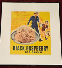 Black Raspberry Ice Cream Vintage Dairy Print Ad Litho. Esmond-Gundlach Co. picture