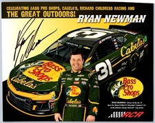 Ryan Newman Hand Signed NASCAR Bass Pro Shops Hero Card - 8 x 10 Inches picture