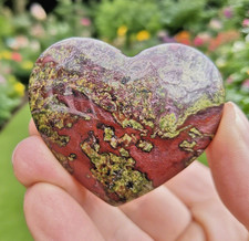 2-3'' Dragon Bloodstone Heart Stone Healing Crystal Gift for Loved Home Decor picture
