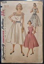 Simplicity 4328; ©1953; Misses' One-Piece Dress; Uncut, Size 18/Bust 36 picture