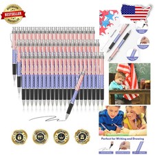 Bulk American Flag Pens 200ct - USA Patriotic Writing, Black Ink, Durable Metal picture