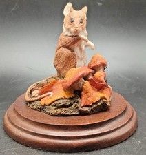 COUNTRY ARTISTS MOUNTED MODEL OF A WOODMOUSE AND TOADSTOOL CA71  K.SHERWIN 1986 picture