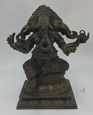 Exotic Lord Ganesha Bronze Statue Indian Art 9