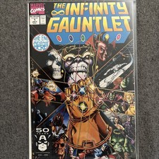 Infinity Gauntlet #1 1991 Marvel Comics Signed by: George Perez. picture