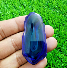 Beautiful Blue Agate Slab 71ct Crystal Druzy Polished Healing Gemstone Jewelry picture