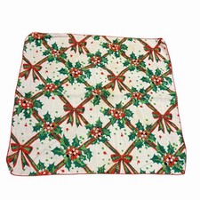 Vtg 60s MCM Christmas Napkin (1) Holly & Berries Holiday RARE Replacement Stains picture