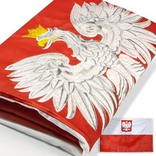 Anley EverStrong Series Poland State Ensign Flag Embroidered Polish Eagle Flags picture