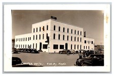 RPPC ~ Colby KS ~ Cooper Hotel Street view 1940s Kansas picture