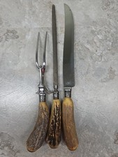 Remington Dupont 3 Pc Carving Set Sterling, Antler, 8