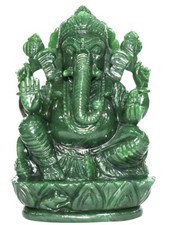 Lord Ganesha In Natural Columbian Green Jade - 1516 gms picture