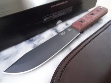 OKC Ontario TOPS Collaboration XL Hunter Bowie Knife Full Tang 1095 Red Micarta picture