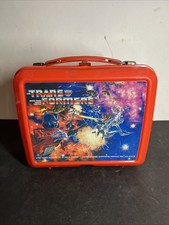 1986 Aladdin Hasbro Transformers Vintage Plastic Lunch Box NO  Thermos picture
