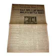 Vintage Jan 10 1942 Cleveland News Newspaper WWII RAF Malaya Joe Louis Enlists picture