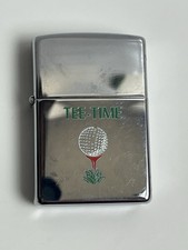 Vintage 2001 Zippo TEE-TIME Golf Lighter Silver Chrome Windproof USA Made picture