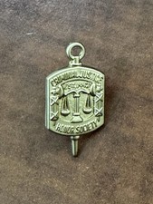 Alpha Phi Sigma Criminal Justice Honor Society Pin Gold-Tone Scales of Justice picture