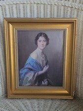 Vintage Framed Picture Of Queen Mother Elizabeth Dutchess Of York picture