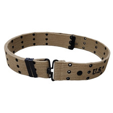 Original Reproduction WWII M1936 Webbing Canvas Pistol Belt Khaki Marked U.S picture