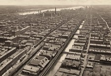 Chicago Loop Bird's-Eye View 1893 Era - Antique Wall Art Print picture