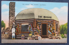 1940s San Jacinto California The Hogan Indian Roadside Curio Gift Shop Postcard picture