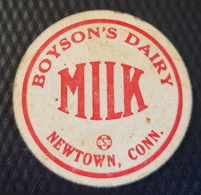 Vintage Milk Bottle Cap BOYSON'S DAIRY Newton Connecticut picture