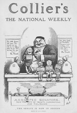 1906 Colliers National Weekly Print Political Satire Railroad Tycoons Senators picture