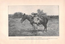 1911 (c1885) THEODORE ROOSEVELT Dakota Badlands Rancher ANTIQUE illustration picture