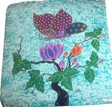Vintage Indonesian Batik Tulis Cotton Art Panel - Signed PAKSI - Butterfly picture