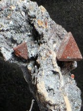 Exceptional, Rare 4+ Zunyite Crystals on Hematite, Mini Sharp & Lustrous picture